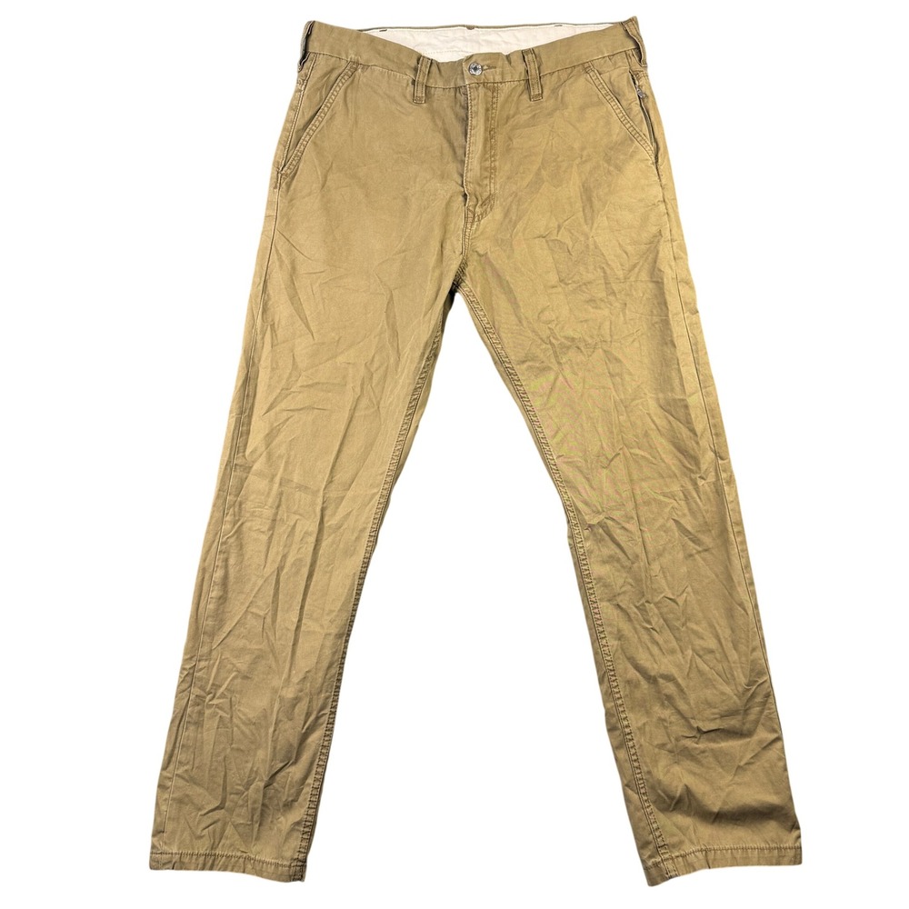 Levis 505 Trouser Mens 36x32 Khaki Tan 100% Cotton Straight Leg Chino Pants